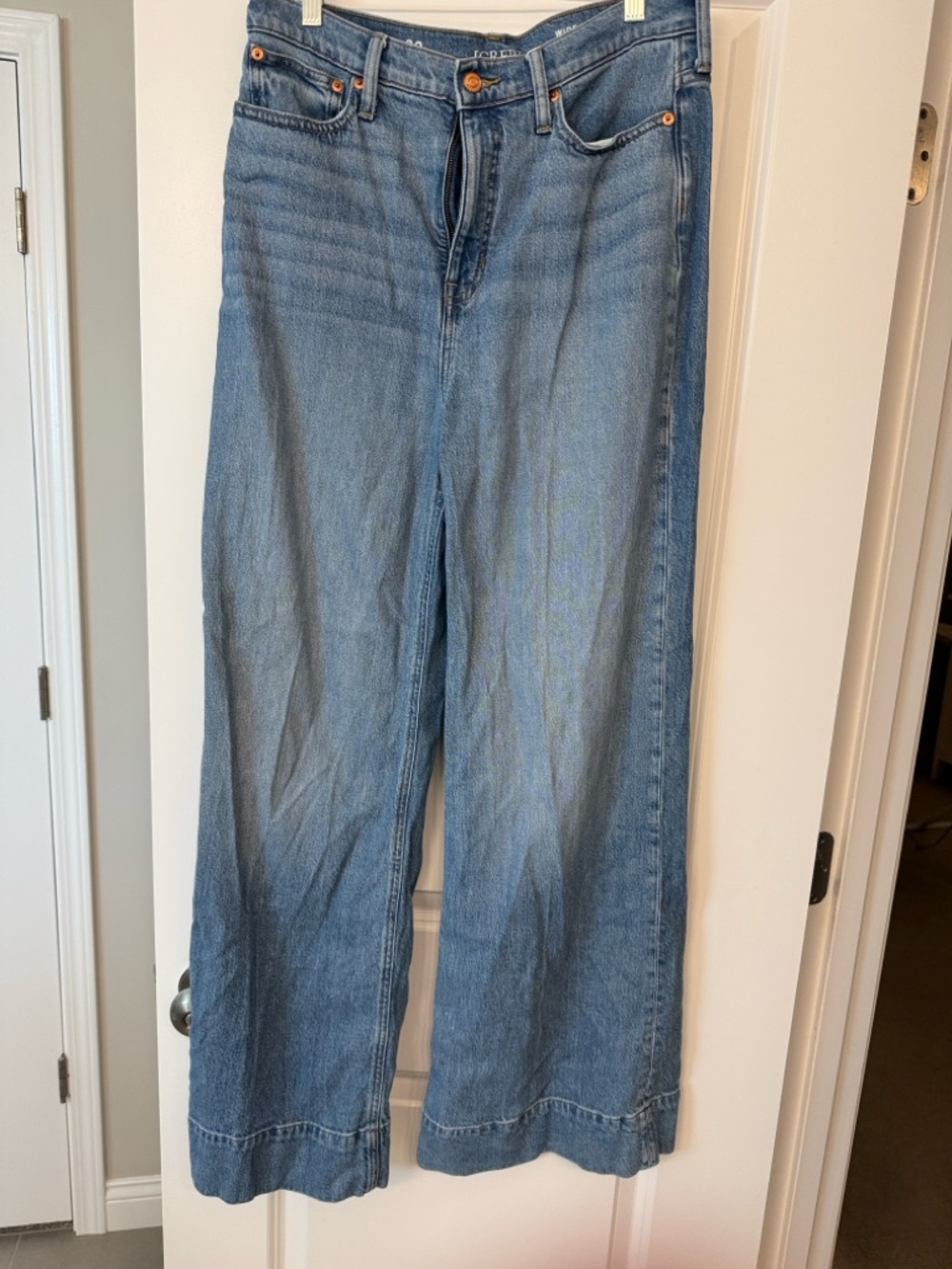 J. Crew Trouser High-Waisted  Light Blue Wide Leg Jeans - Picture 6 of 6